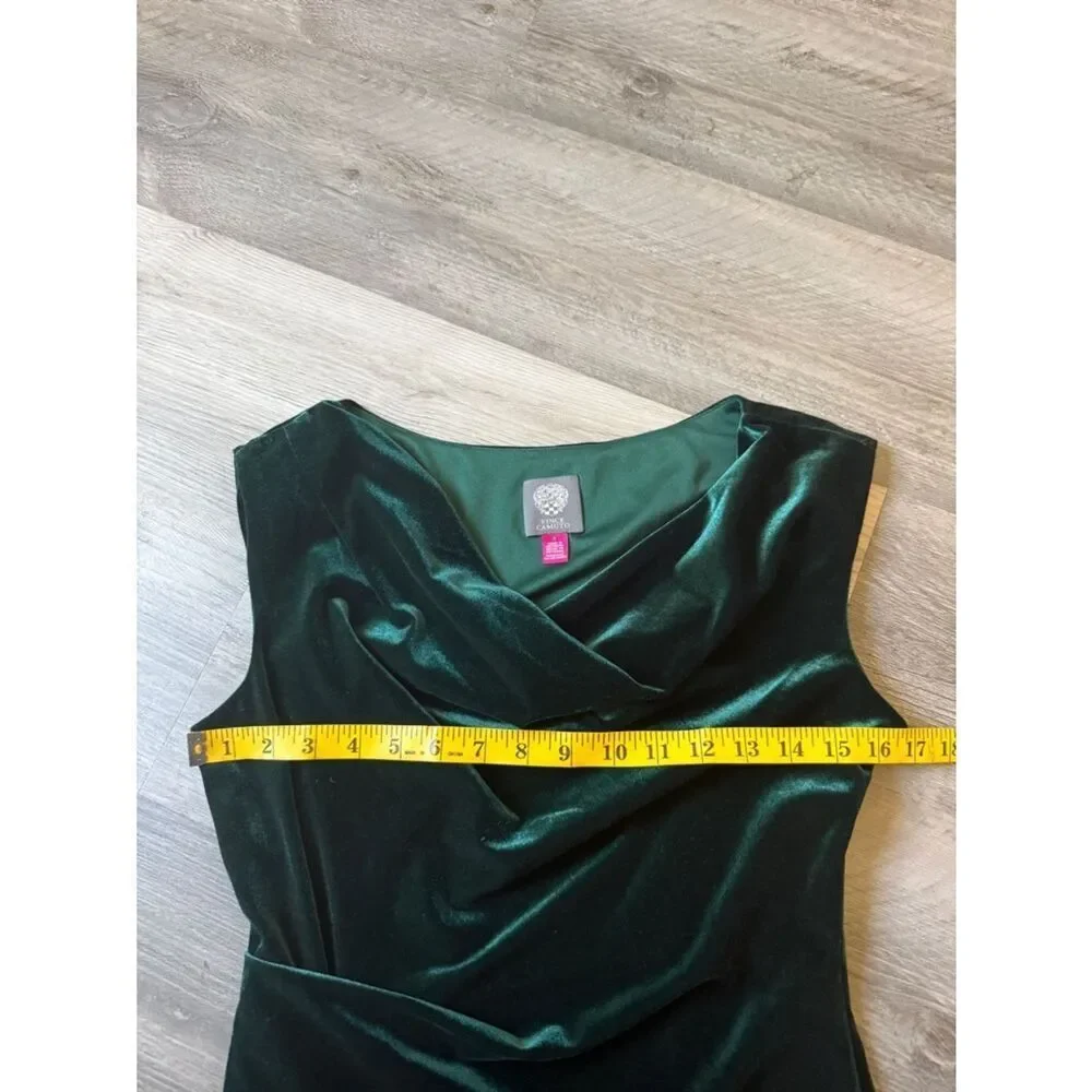 Vince Camuto Velvet Ruched Cocktail Dress Cowl Neck 6 Party
